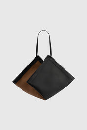 LARGE WONTON - COFFEES PEBBLE GRAINED LEATHER