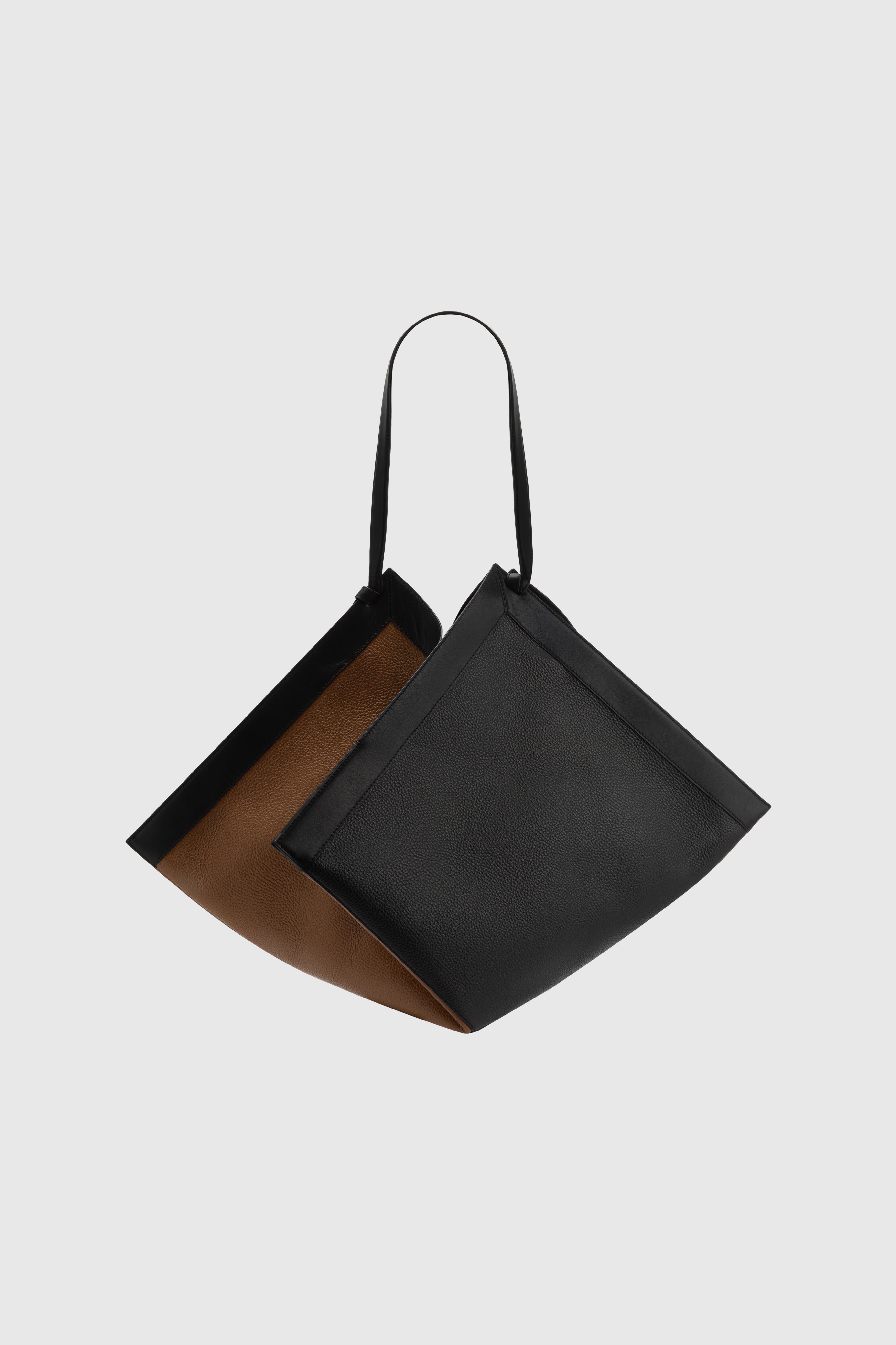 LARGE WONTON - COFFEES PEBBLE GRAINED LEATHER