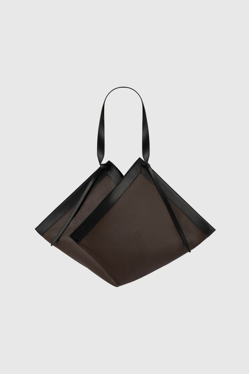 LARGE WONTON - ESPRESSO PEBBLE GRAINED LEATHER