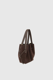 SCALLOP MINI TOTE - NUTMEG SUEDE