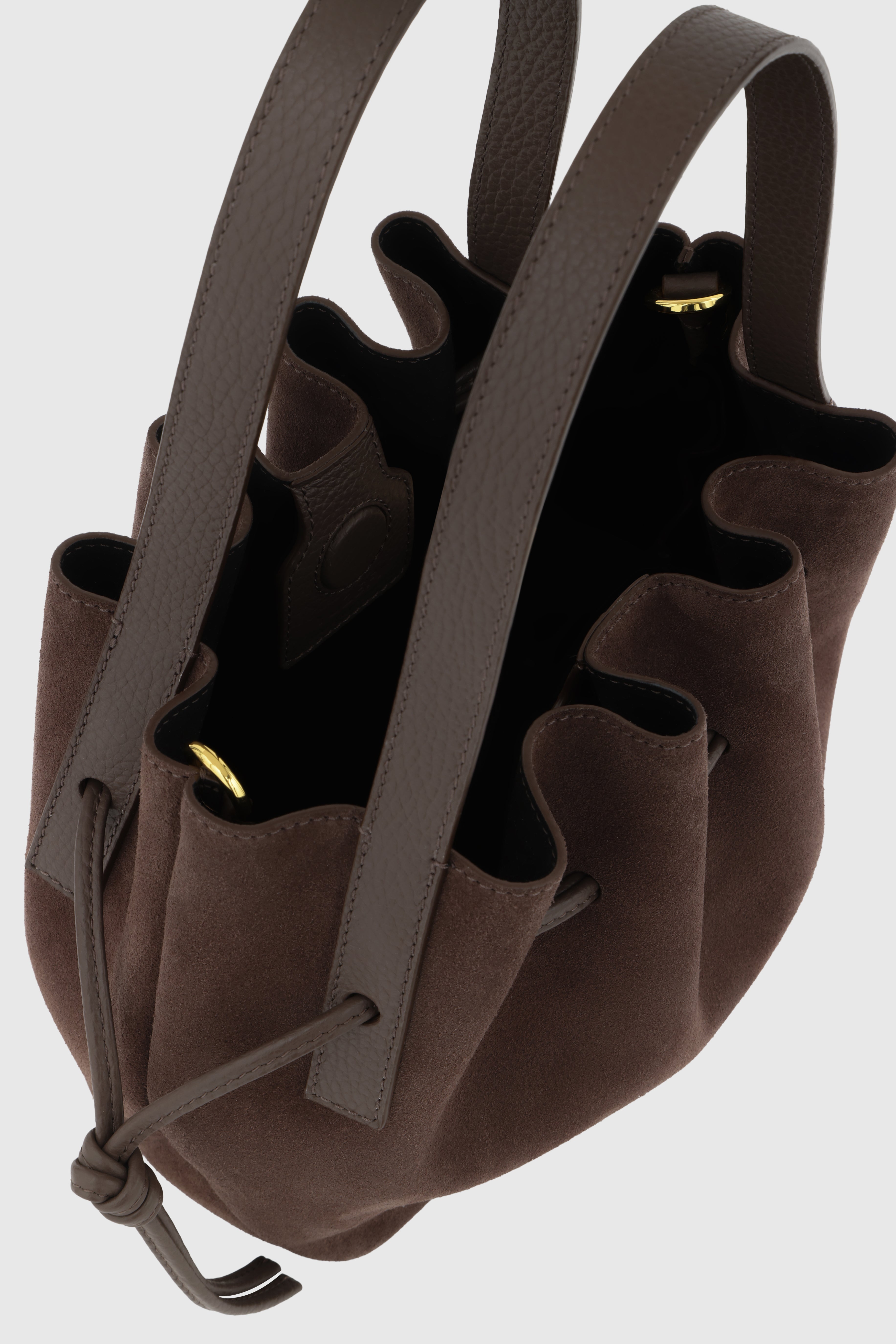 SCALLOP MINI TOTE - NUTMEG SUEDE