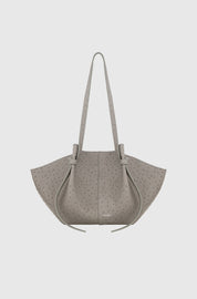 MOCHI - EMBOSSED GREY OSTRICH LEATHER
