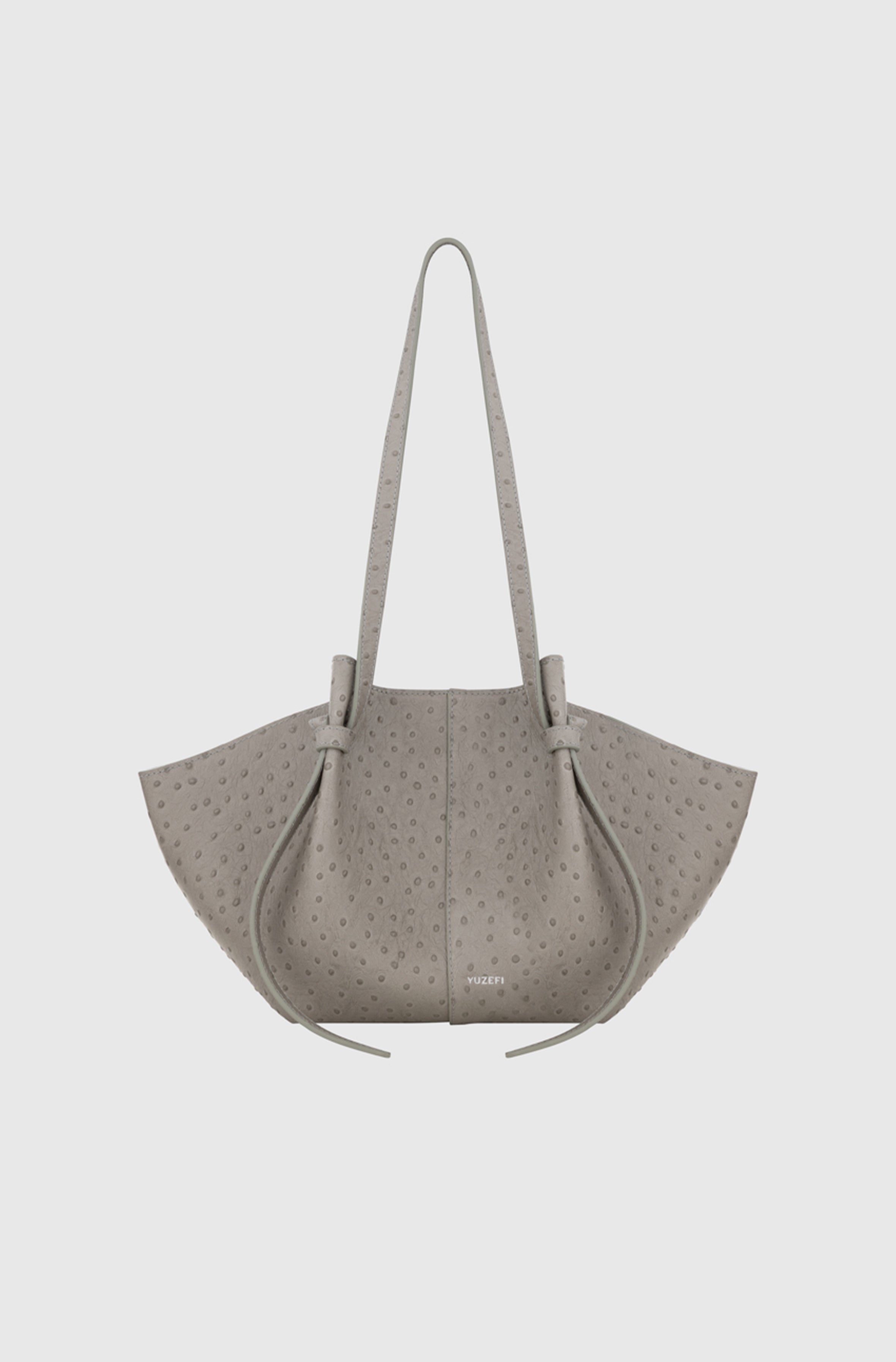 MOCHI - EMBOSSED GREY OSTRICH LEATHER