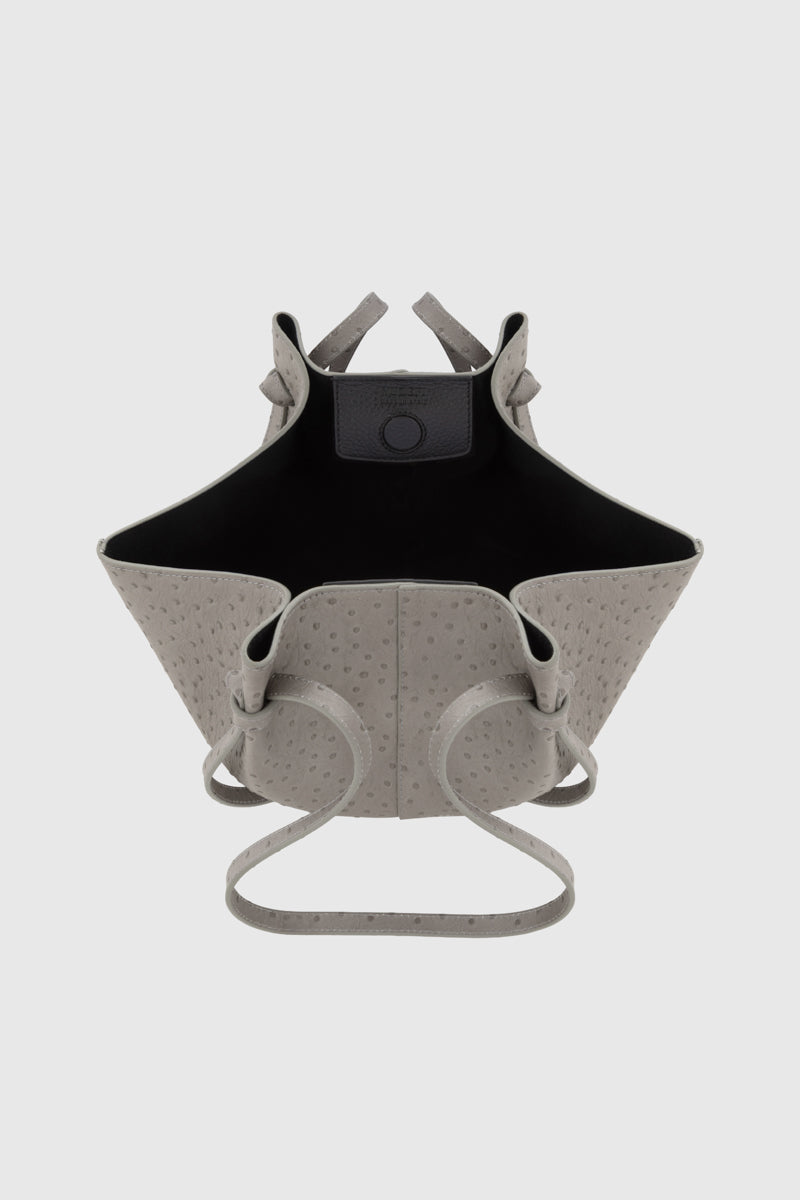 MOCHI - EMBOSSED GREY OSTRICH LEATHER