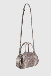 OYSTER MINI DUFFLE - EMBOSSED ASH SNAKE COWHIDE LEATHER