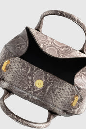 OYSTER MINI DUFFLE - EMBOSSED ASH SNAKE COWHIDE LEATHER