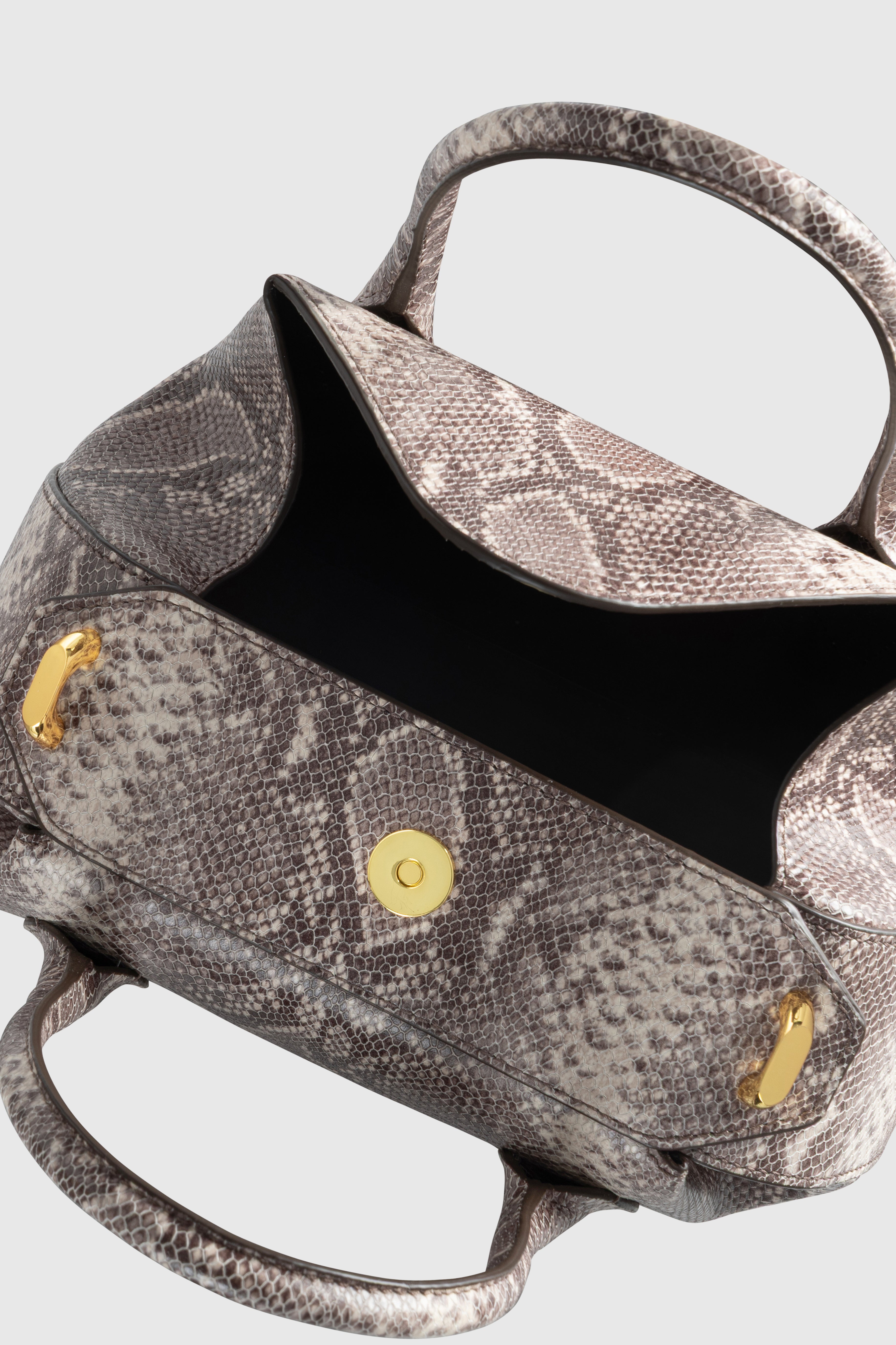 OYSTER MINI DUFFLE - EMBOSSED ASH SNAKE COWHIDE LEATHER