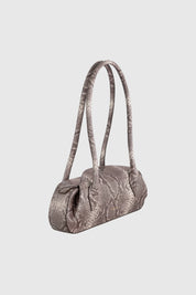 OYSTER MINI SHOULDER BAG - EMBOSSED ASH SNAKE COWHIDE LEATHER