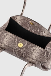 OYSTER MINI SHOULDER BAG - EMBOSSED ASH SNAKE COWHIDE LEATHER