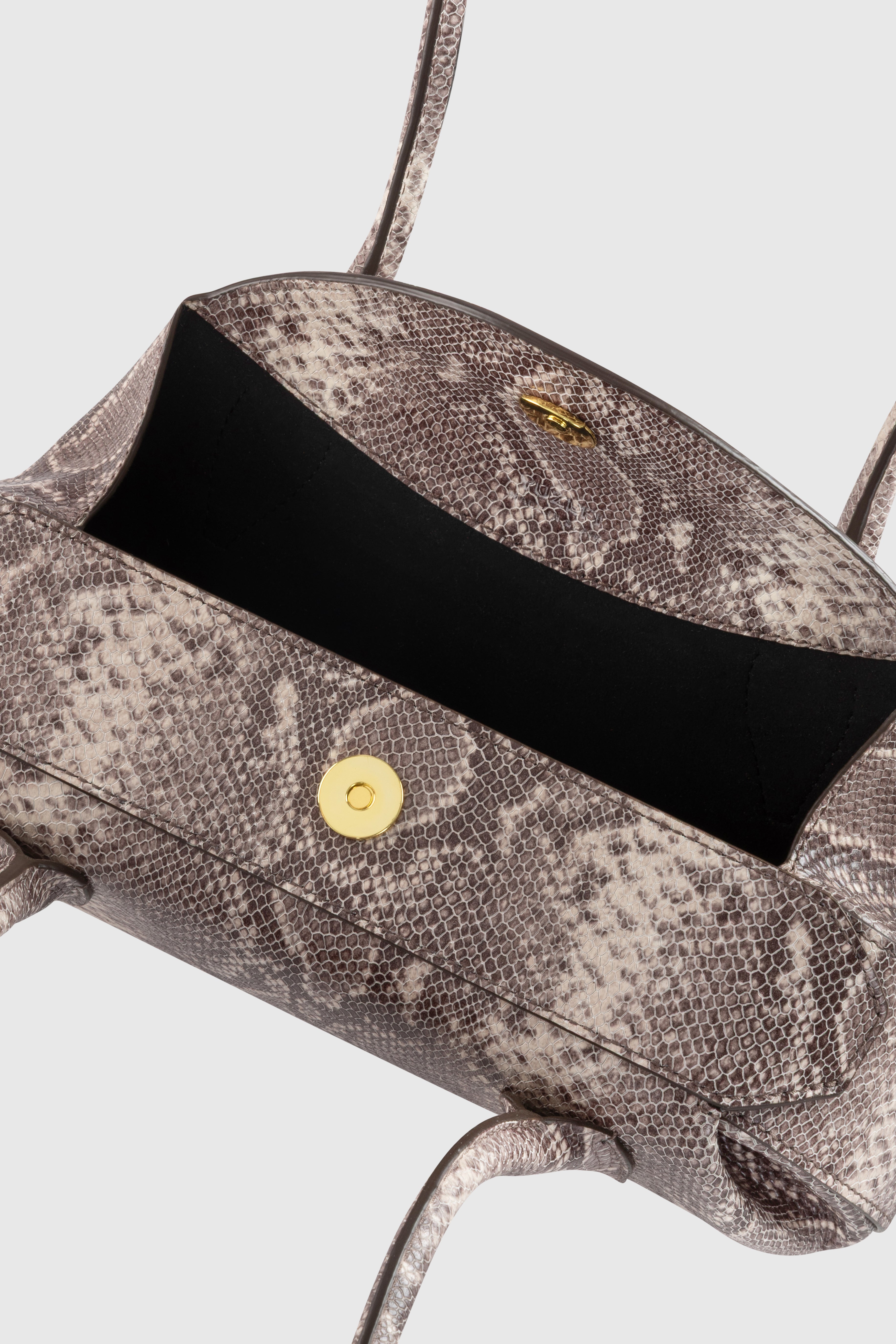 OYSTER MINI SHOULDER BAG - EMBOSSED ASH SNAKE COWHIDE LEATHER