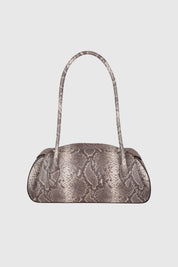 OYSTER SHOULDER BAG - EMBOSSED ASH SNAKE COWHIDE LEATHER