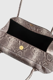 OYSTER SHOULDER BAG - EMBOSSED ASH SNAKE COWHIDE LEATHER