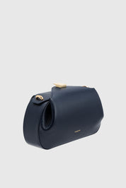 OYSTER MINI CLUTCH - MIDNIGHT PEBBLE GRAINED LEATHER
