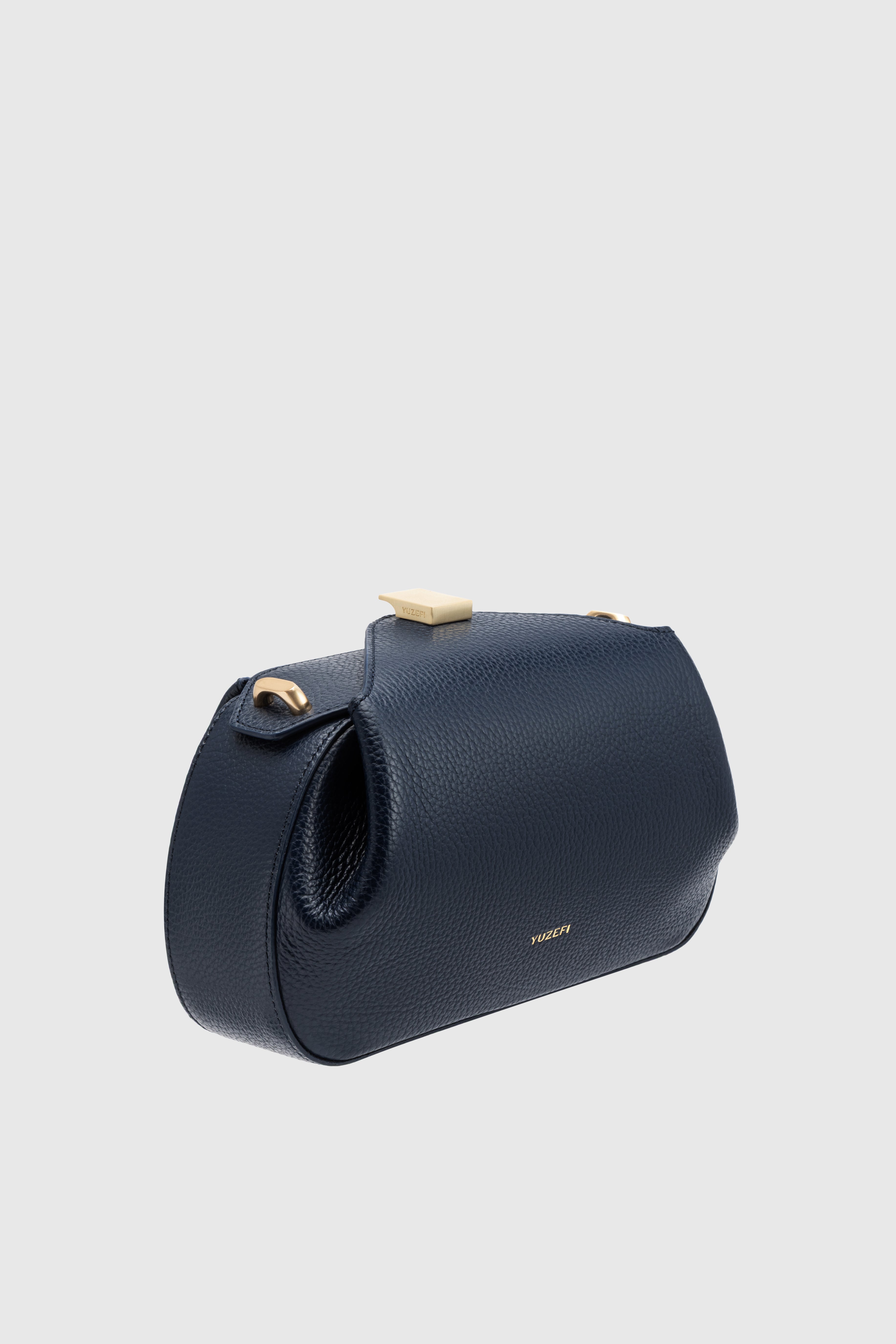 OYSTER MINI CLUTCH - MIDNIGHT PEBBLE GRAINED LEATHER