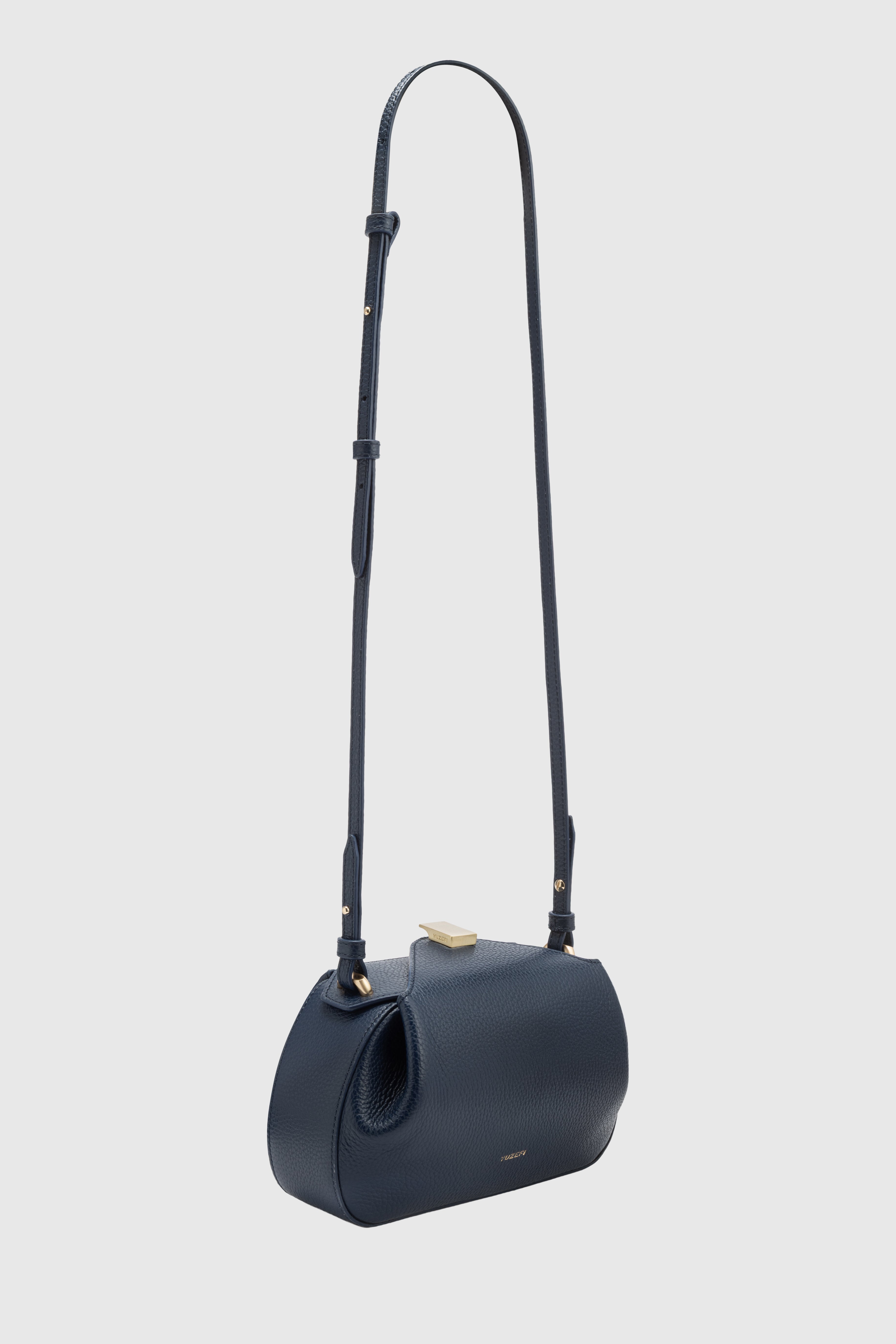OYSTER MINI CLUTCH - MIDNIGHT PEBBLE GRAINED LEATHER