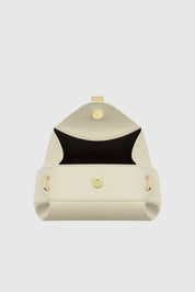 OYSTER MINI CLUTCH - VANILLA PEBBLE GRAINED LEATHER