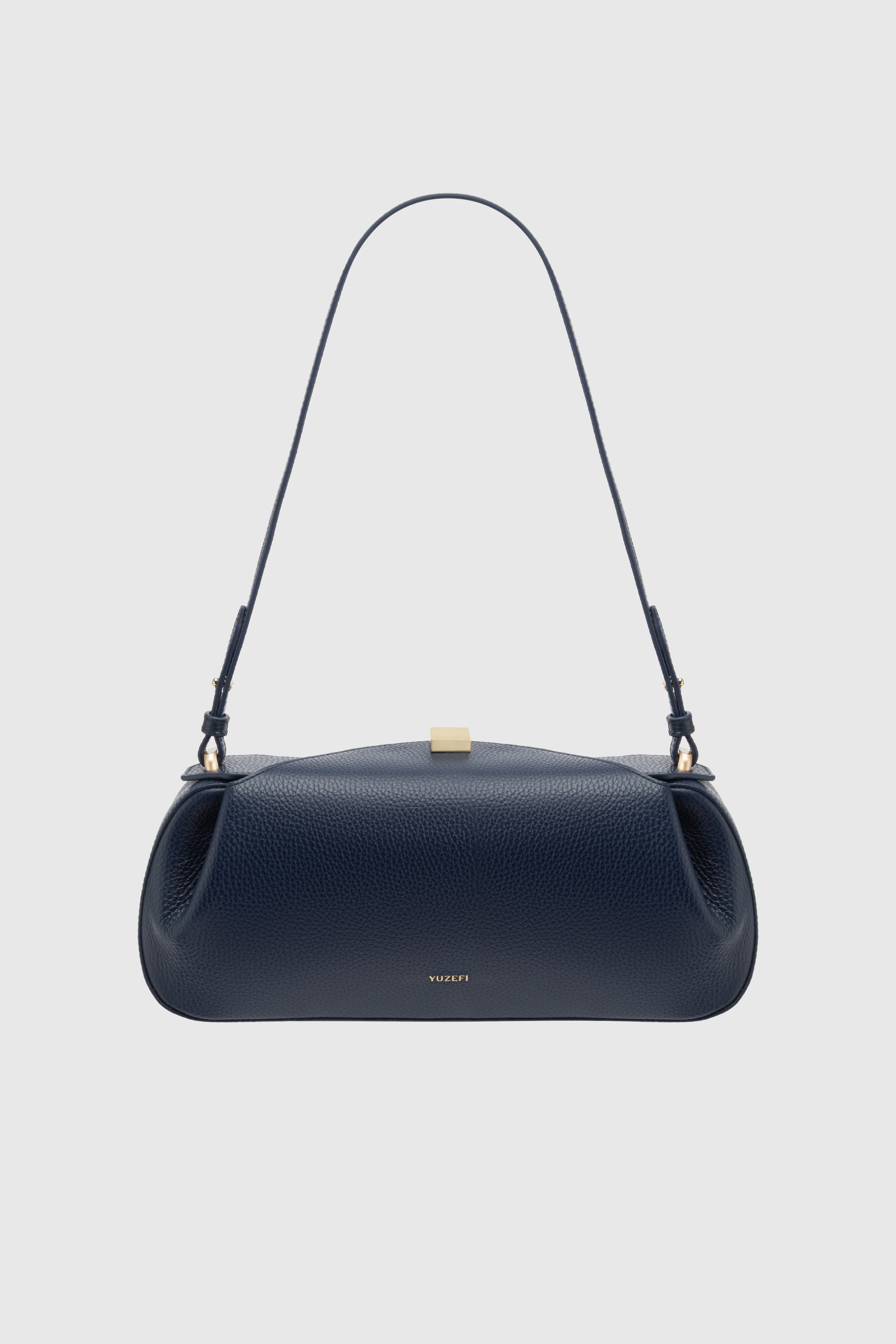OYSTER CLUTCH - MIDNIGHT PEBBLE GRAINED LEATHER