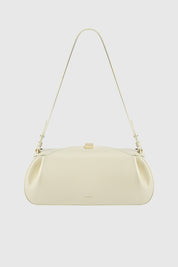 OYSTER CLUTCH - VANILLA PEBBLE GRAINED LEATHER