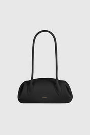 OYSTER MINI SHOULDER BAG - BLACK PEBBLE GRAINED LEATHER