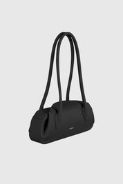 OYSTER MINI SHOULDER BAG - BLACK PEBBLE GRAINED LEATHER