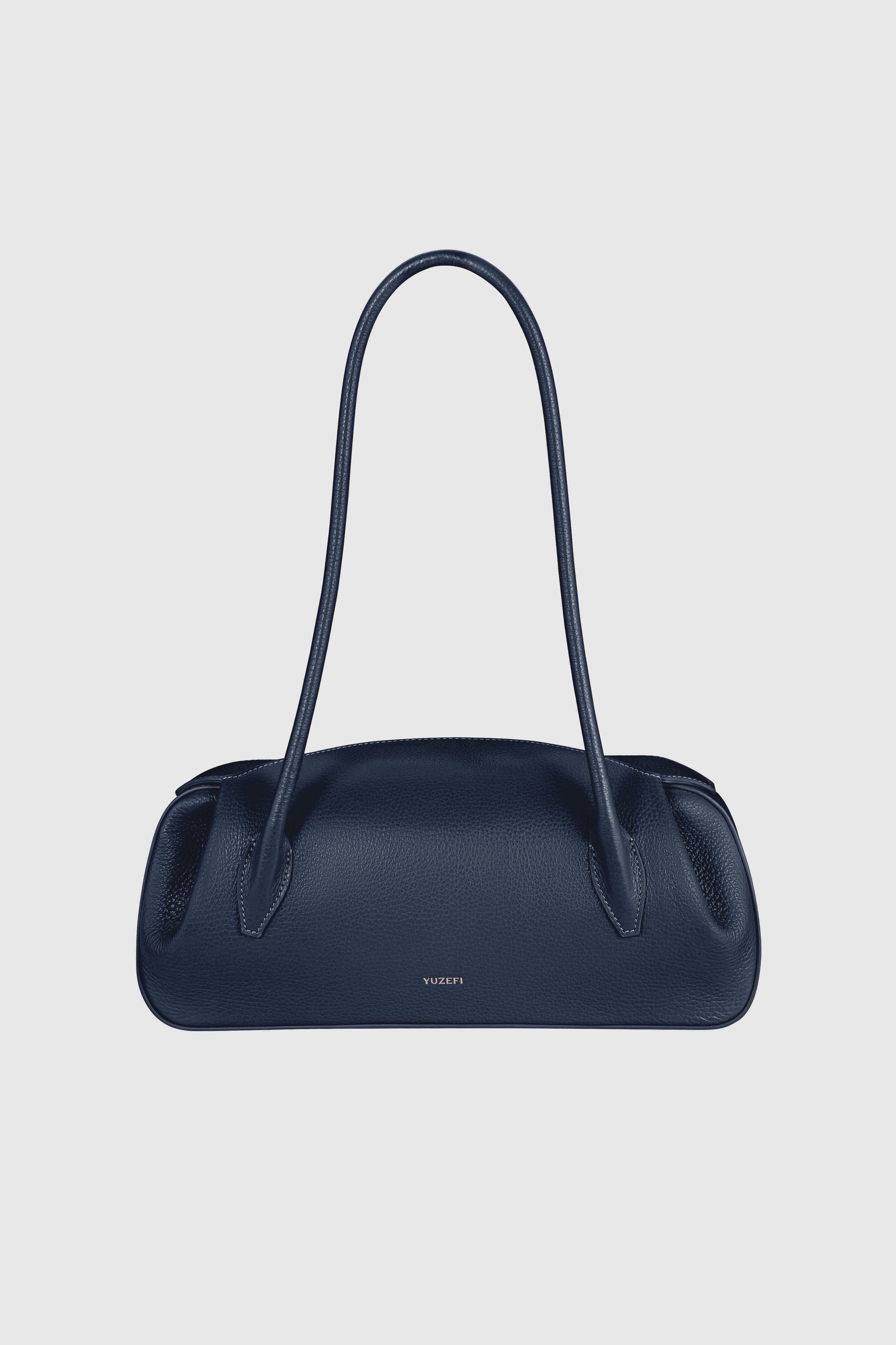 OYSTER SHOULDER BAG - MIDNIGHT PEBBLE GRAINED LEATHER