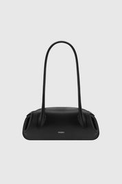 OYSTER MINI SHOULDER BAG - BLACK SMOOTH LEATHER