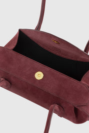OYSTER MINI SHOULDER BAG - WINE SUEDE