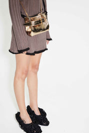 SHROOM - GOLD CRACKLED LEATHER