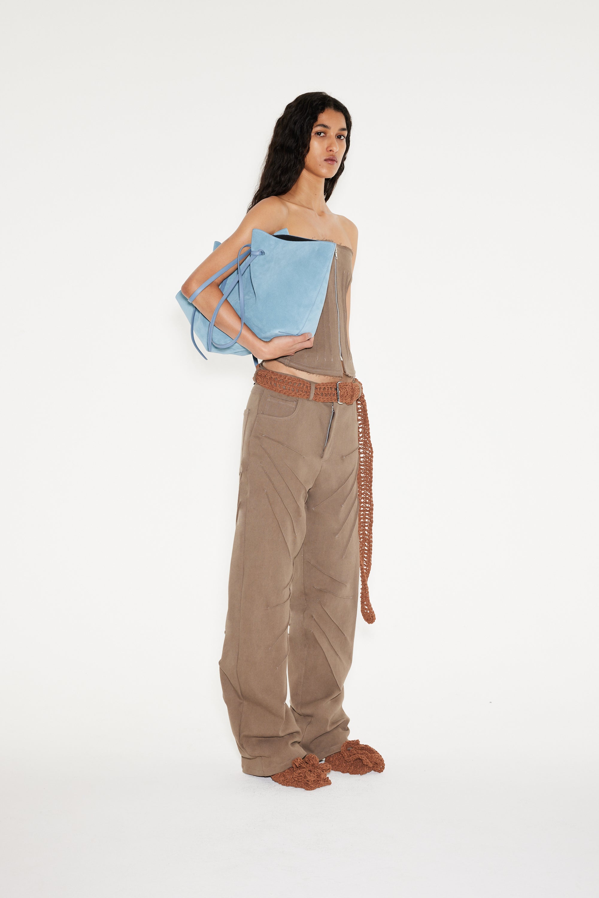 DARTED TROUSERS - DENIM MALT
