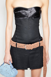 DINNER ROLL - CLUSTER STUD DELPHINIUM SUEDE