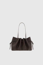 SCALLOP SHOULDER BAG - ESPRESSO PEBBLE GRAINED LEATHER