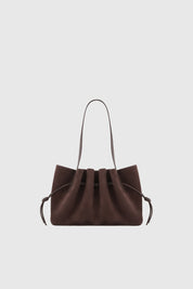 SCALLOP SHOULDER BAG - NUTMEG SUEDE