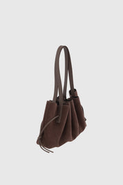 SCALLOP SHOULDER BAG - NUTMEG SUEDE