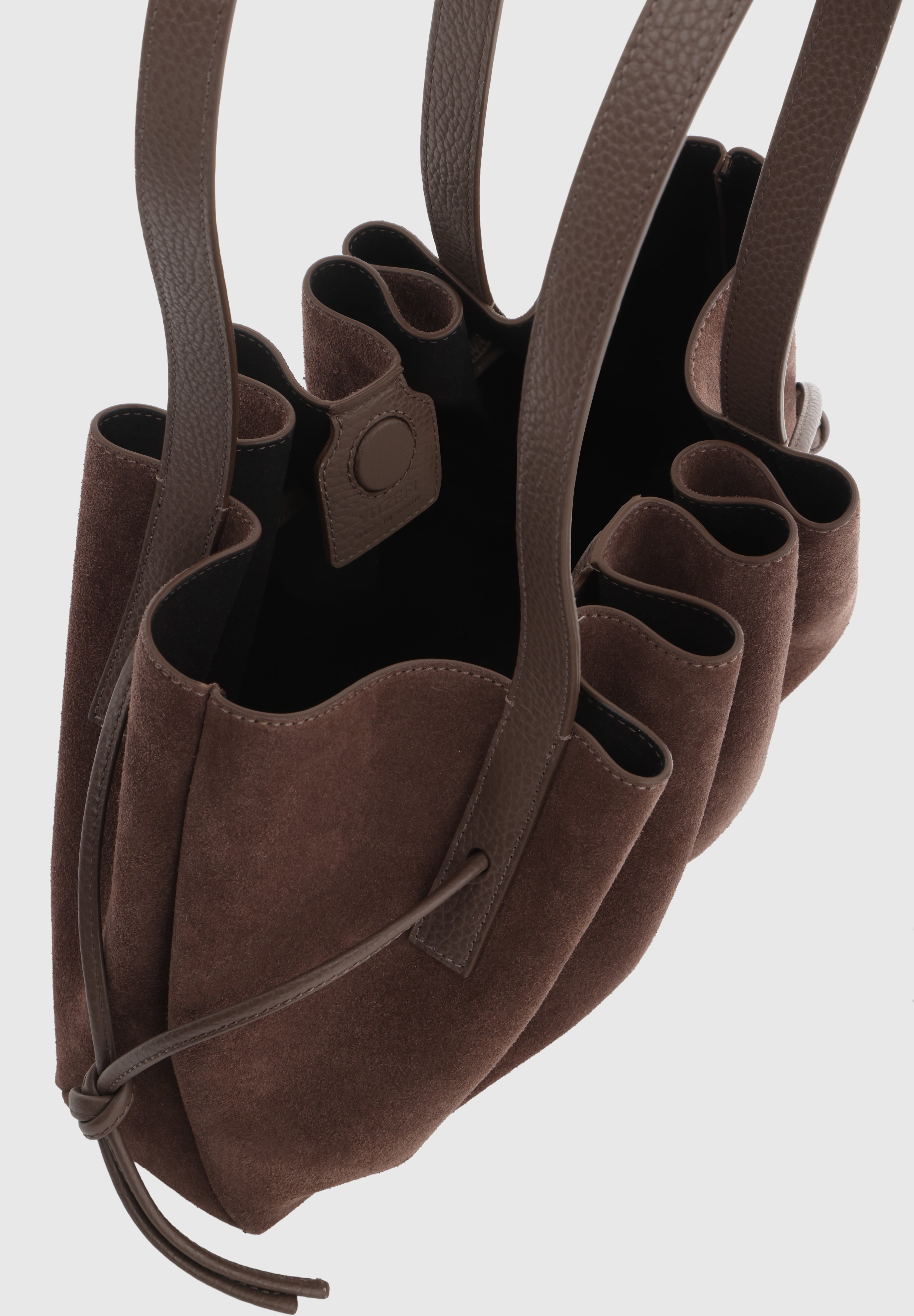 SCALLOP SHOULDER BAG - NUTMEG SUEDE