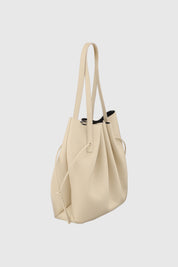 SCALLOP TOTE - ANGORA PEBBLE GRAINED LEATHER