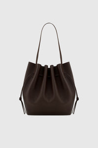 SCALLOP TOTE - ESPRESSO PEBBLE GRAINED LEATHER