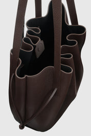 SCALLOP TOTE - ESPRESSO PEBBLE GRAINED LEATHER