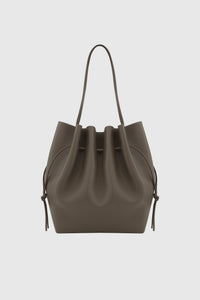 SCALLOP TOTE - TAUPE PEBBLE GRAINED LEATHER