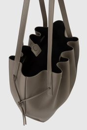 SCALLOP TOTE - TAUPE PEBBLE GRAINED LEATHER