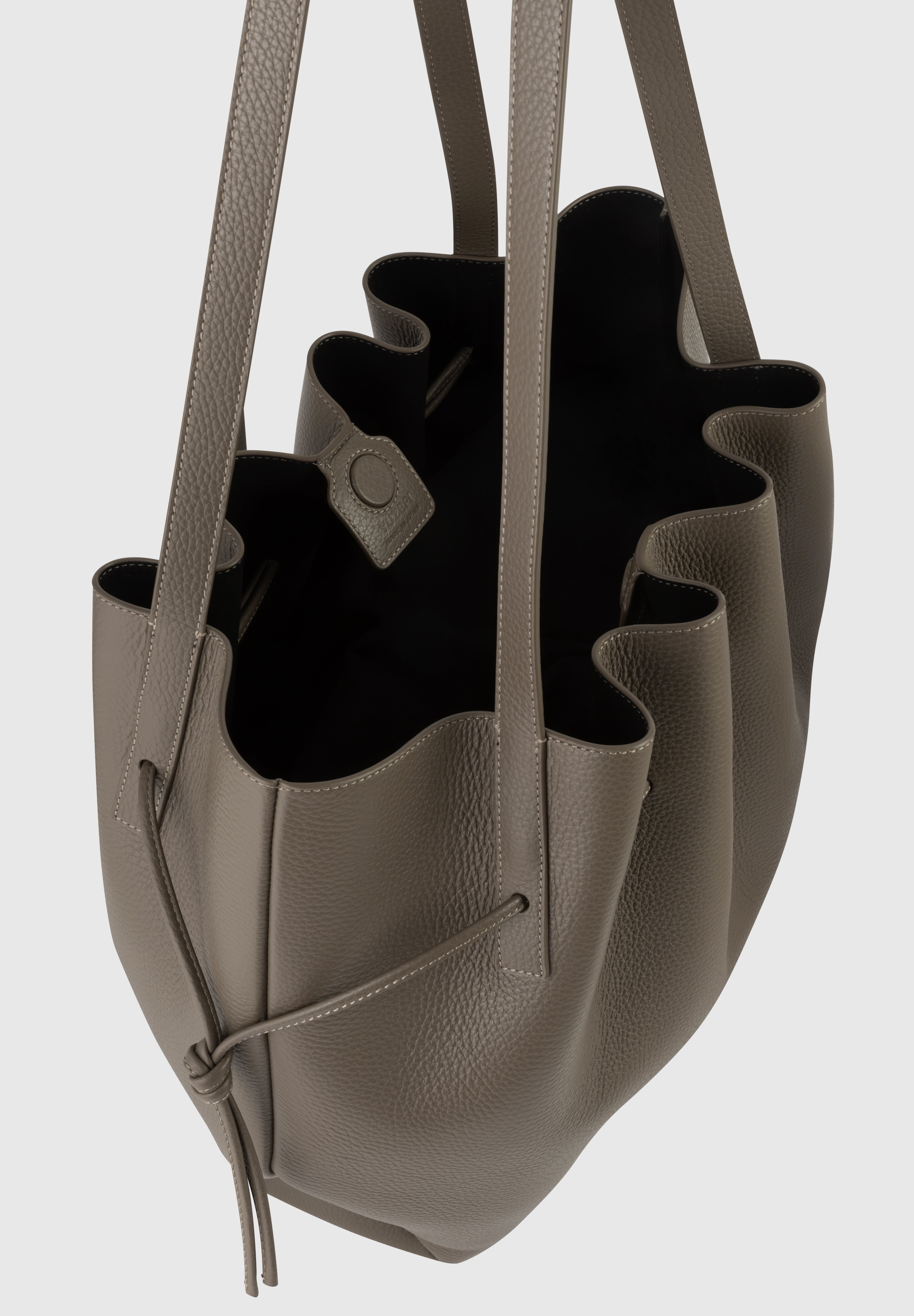 SCALLOP TOTE - TAUPE PEBBLE GRAINED LEATHER