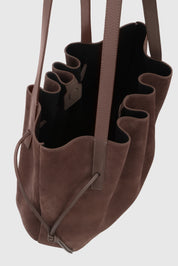 SCALLOP TOTE - NUTMEG SUEDE