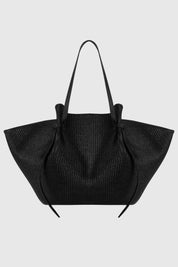 XL MOCHI - BLACK WOVEN RAFFIA