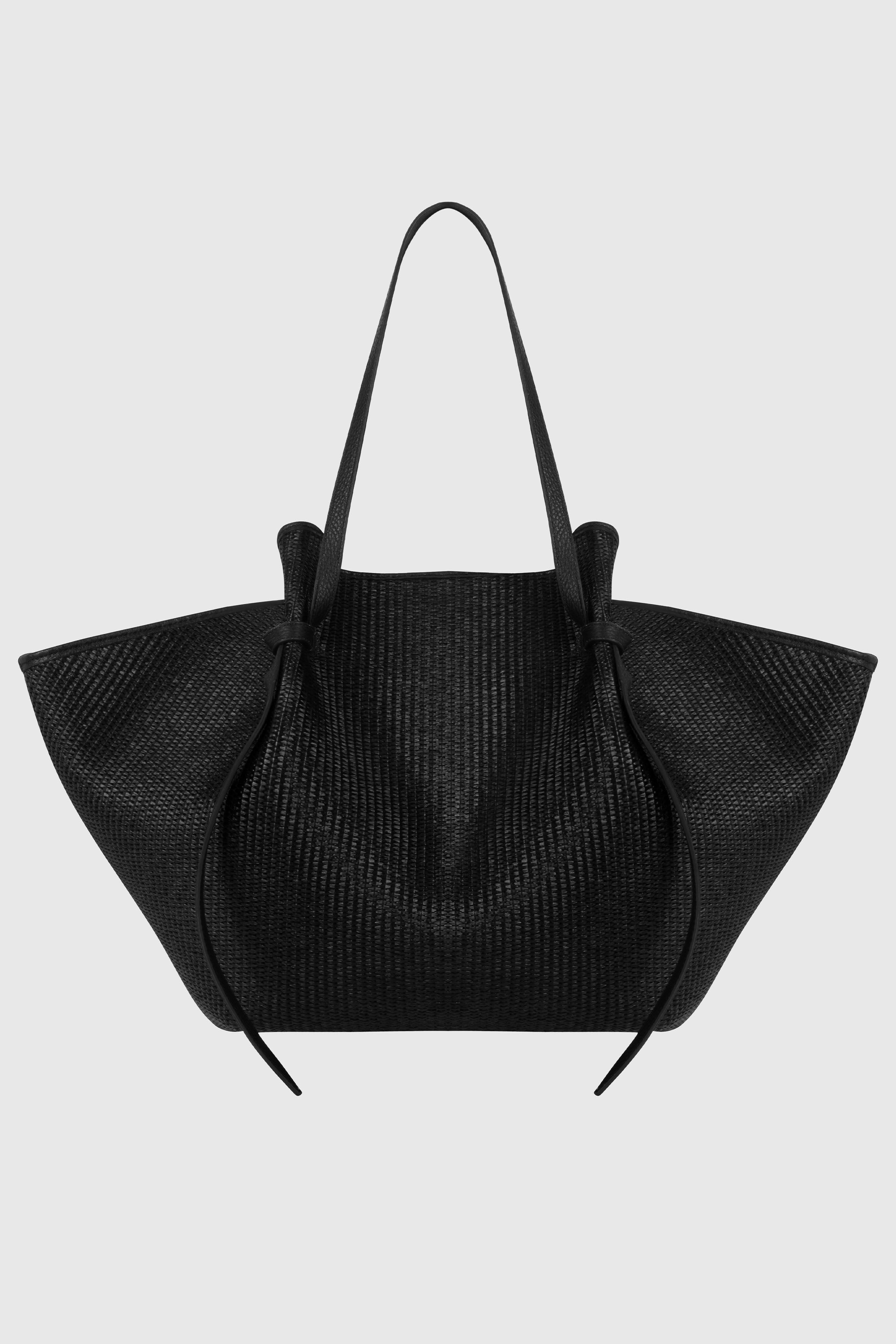XL MOCHI - BLACK WOVEN RAFFIA