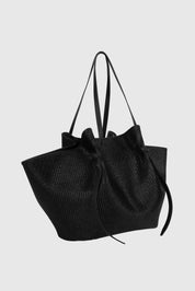 XL MOCHI - BLACK WOVEN RAFFIA