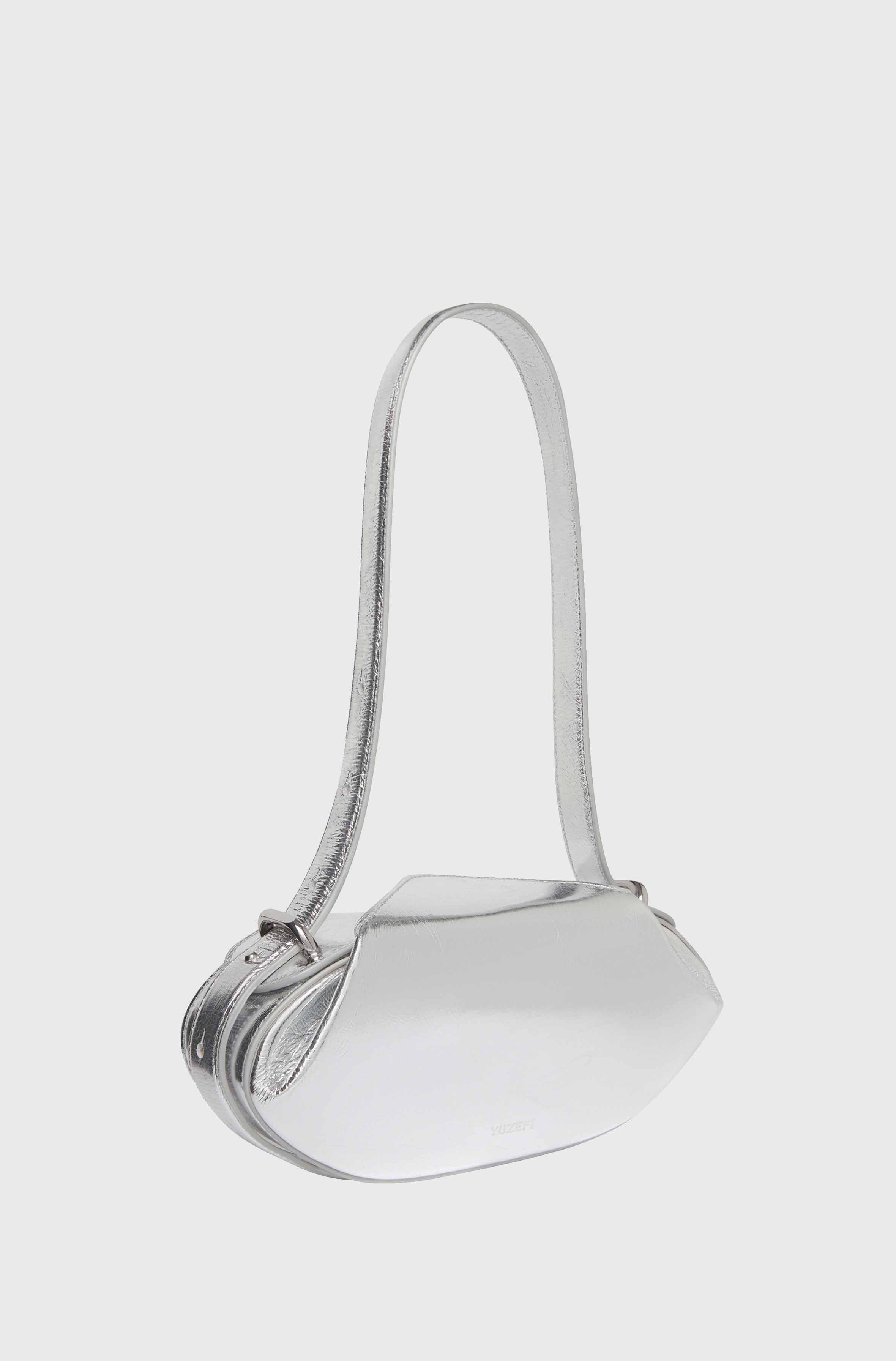 DINNER ROLL - CRACKLED LEATHER SILVER