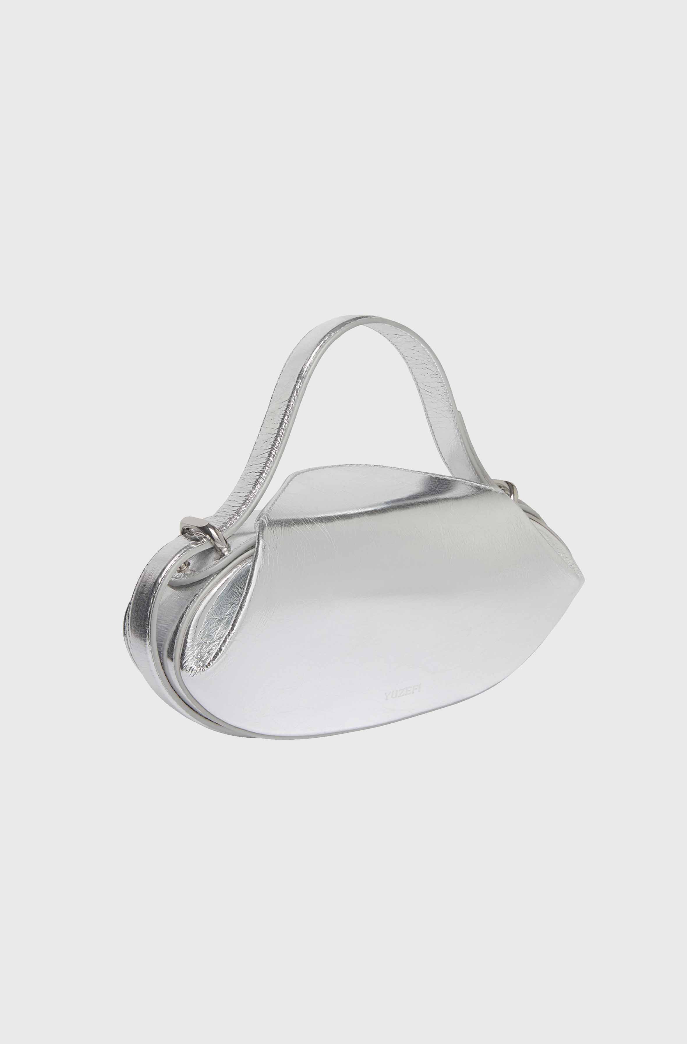 DINNER ROLL - CRACKLED LEATHER SILVER – Yuzefi