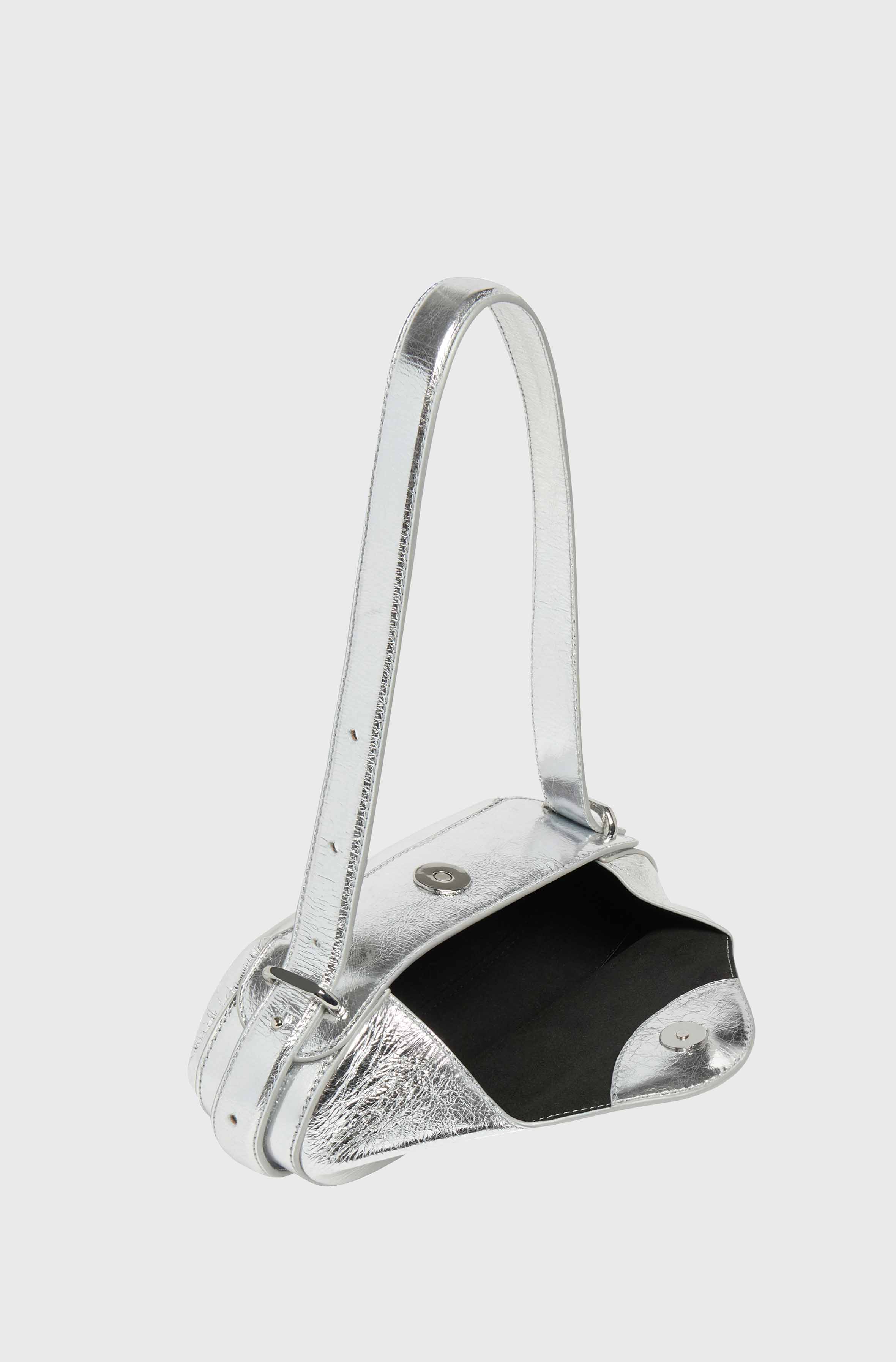 DINNER ROLL - CRACKLED LEATHER SILVER