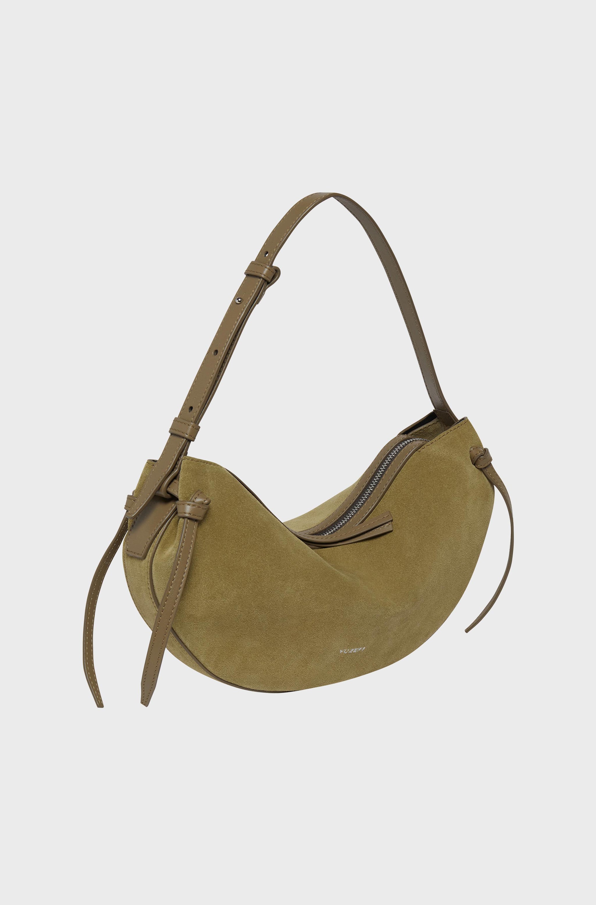 Yuzefi Camel Suede Mini Fortune Cookie Bag - ShopStyle