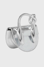 PRETZEL - CRACKLED LEATHER SILVER