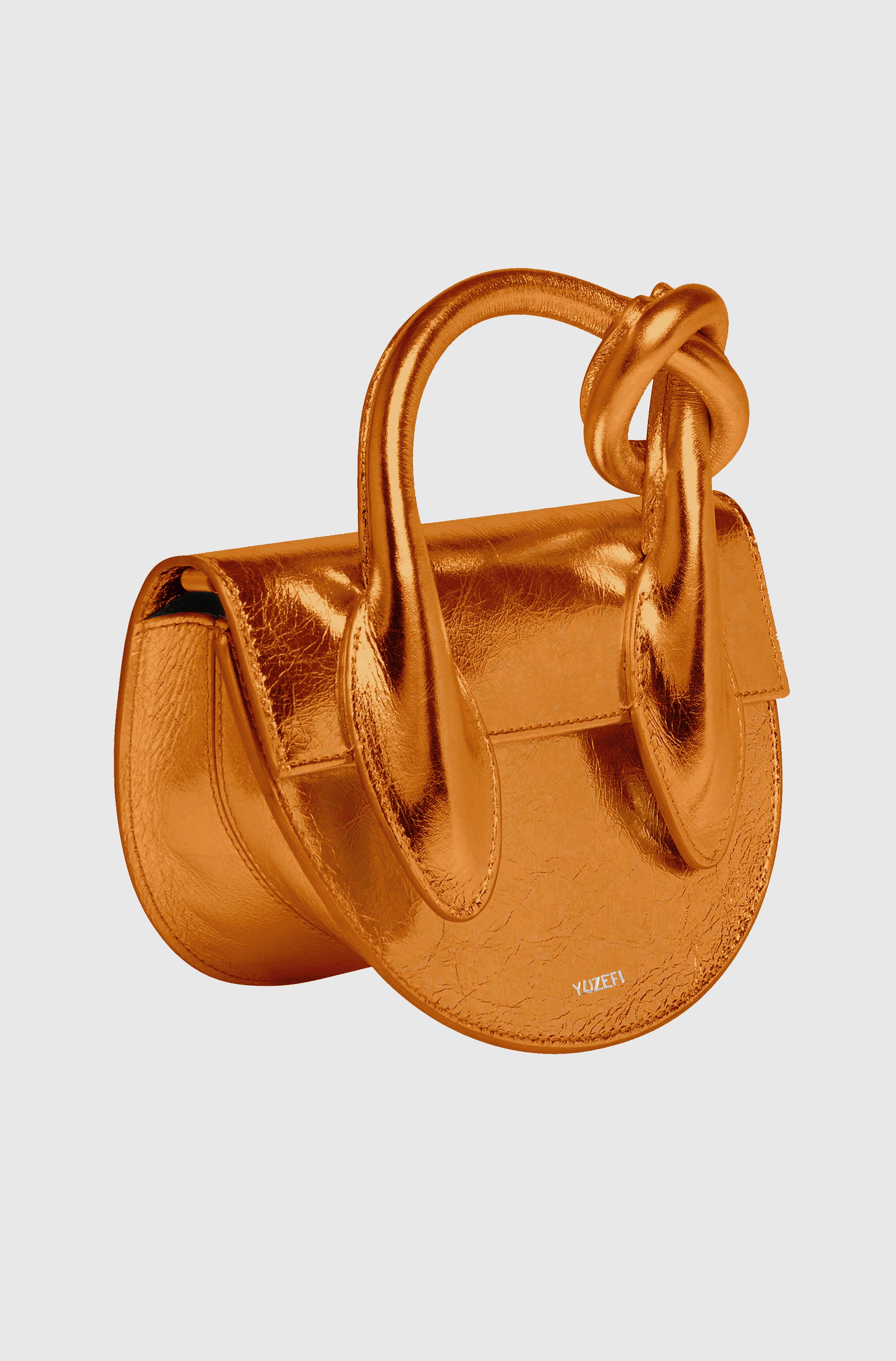 PRETZEL - MANDARIN CRACKLED LEATHER